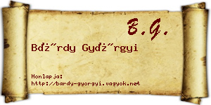 Bárdy Györgyi névjegykártya