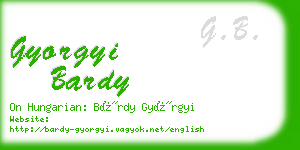 gyorgyi bardy business card